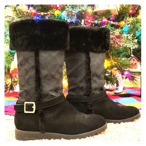 Coach Black Deeann Winter Boots Size 10 New!